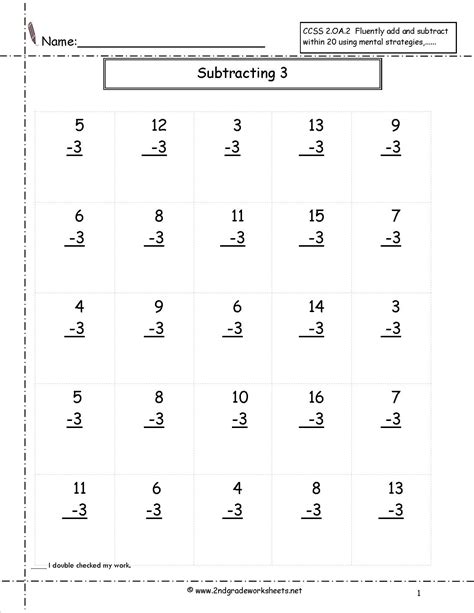printable  grade math worksheets addition  subtraction learning