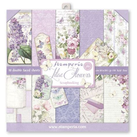 stamperia  lilac flowers cardstock double sided cardstock  cardstock  cardstock