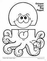 Puppet Puppets Octopus Scholastic Teachables Fantoches sketch template