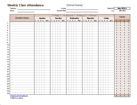 attendance tracking templates  forms