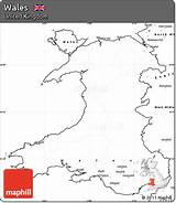Wales Blank Map Simple sketch template