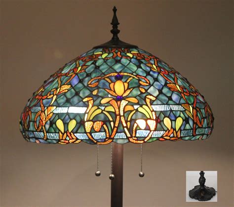 Tiffany Style Stained Glass Floor Lamp Azure Sea W 20