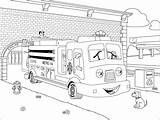 Coloring Fire Station Pages Truck Print Buildings Architecture Printable Drawing Kb Drawings Coloringpages101 sketch template