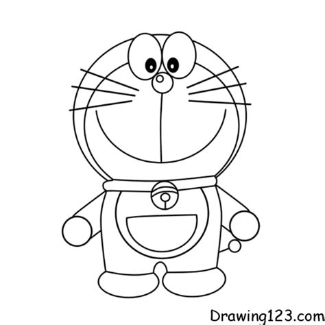 cartoon drawing tutorials   draw cartoon step  step doraemon