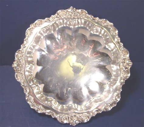 wallace baroque silverplate vegetable serving bowl round footed 201 silver hollowware dish