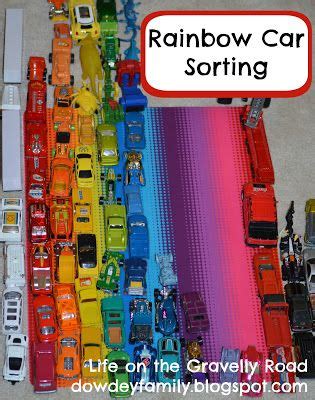 rainbow car sorting activity life   gravelly road counting