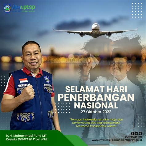 selamat hari penerbangan nasional  oktober  dpmptsp prov ntb