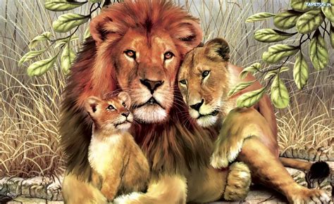 lew lwica mlode rodzinka