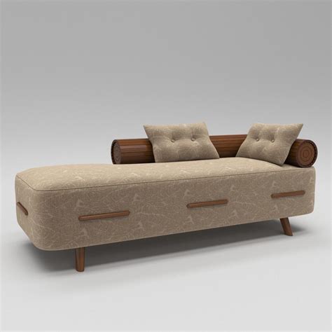 model luxury divan sofa  wooden headrest cgtrader