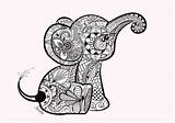 Elephant Baby Doodle Mandala Behance Coloring Zentangle Tattoo Elephants Drawing Mandalas Visit Print Drawings Published Colorful sketch template