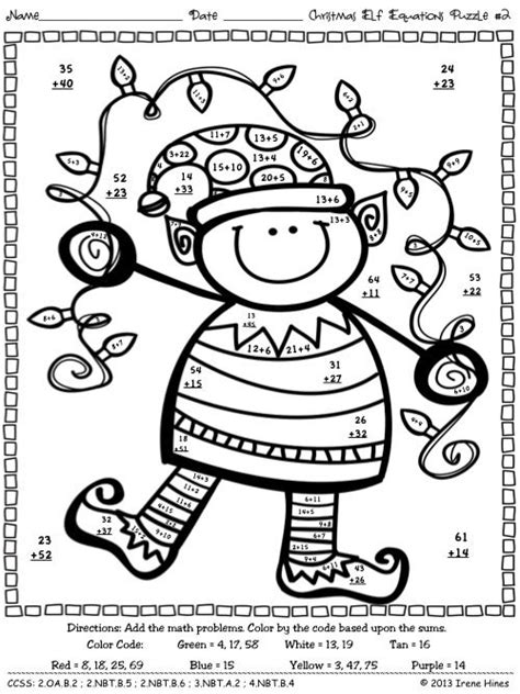 christmas math coloring pages coloring pages
