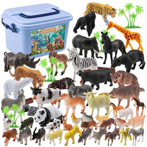 pcsset mini jungle animals toys set animal figuresworld zoo forest toy  children