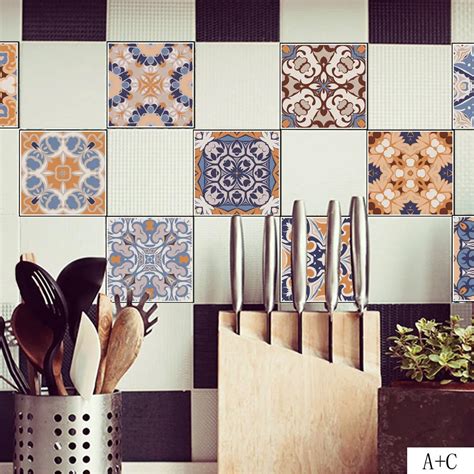 classical ceramic tiles patterns wall stickers diy adhesive tile