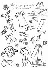 Clothes Winter Worksheets Clothing Printable Coloring Wear Kids Pages Kindergarten Worksheet Activities Fashion Printables Preschool English Children Weather Activity Color sketch template