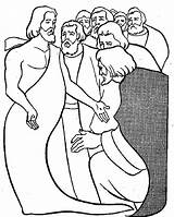 Thomas Doubting Coloring Gather Apostles sketch template