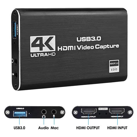 Video Capture Card Dongle 1080p 60fps Hd 4k Hdmi To Usb 3 0 Video