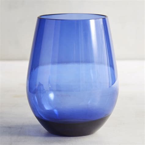 blue acrylic stemless wine glass aisle society