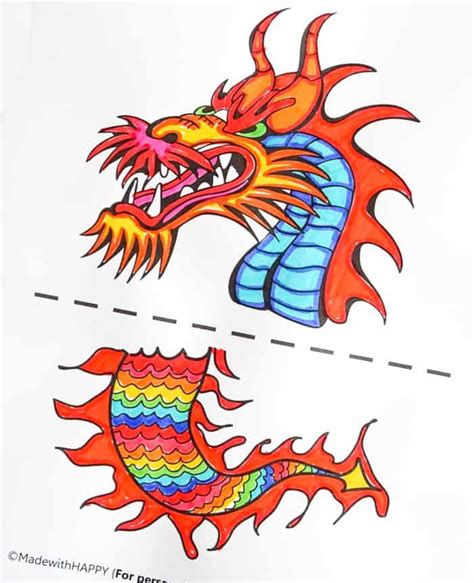 printable chinese dragon templates  images  chinese