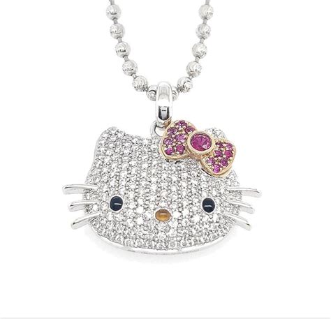 Kimora Lee Simmons For Sanrio Hello Kitty Gold Diamond Gemstone Pendant