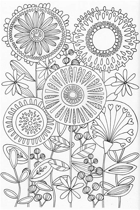 flower coloring pages  adults floral patterns sun