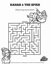 Rahab Bible Spies Joshua Kids Story Sunday School Mazes Activities Lessons Lesson Maze Activity Crafts Coloring Pages Sharefaith Two Children sketch template