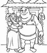 Shrek Fiona Coloring Princess Pages House Front Their Getcolorings Getdrawings sketch template