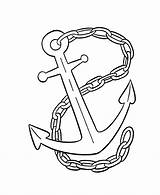 Anchor Coloring Pirate Ship Pages Drawing Cartoon Wheel Simple Pirates Color Boat Navy Clip Cliparts Tattoo Stencil Printable Drawings Clipart sketch template