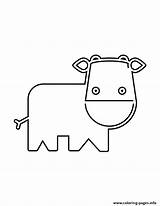 Cow Stencil Cute Coloring Baby Pages Printable sketch template