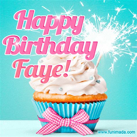 happy birthday faye elegang sparkling cupcake gif image