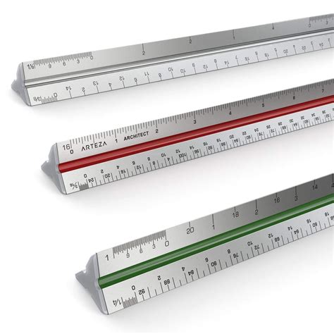 wll architectural triangular scale ruler  inches