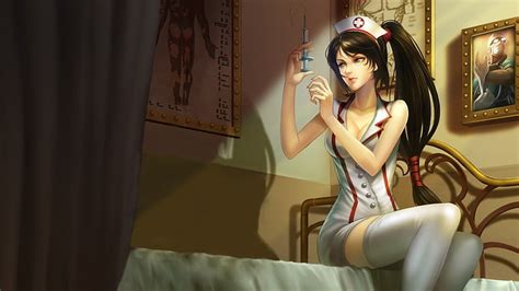 hd wallpaper female nurse anime character illustration soft shading nurses wallpaper flare