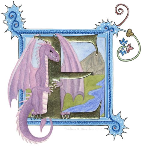 Illuminated Initial With Dragon
