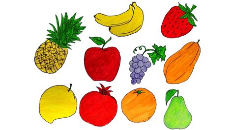 fruits drawinghow  draw fruitseasy drawing  kidseasy drawing
