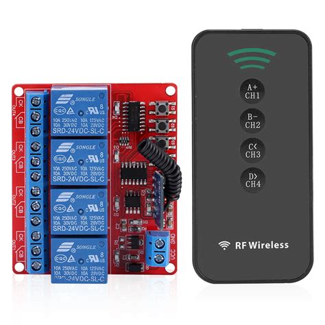 walfront mhz  ch wireless remote control switch relay receiver module  key rf