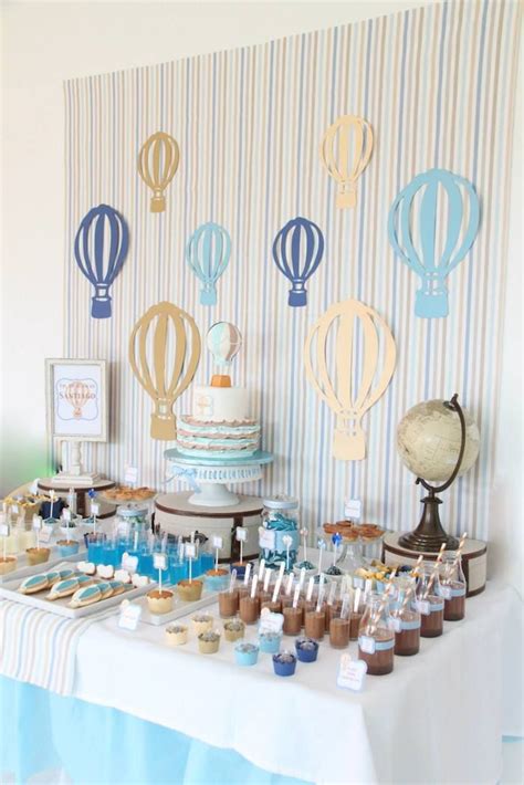 hot air balloon themed birthday party with so many cute