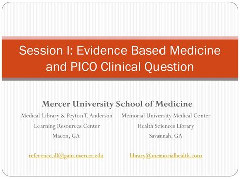 session  evidence based medicine  pico clinical question