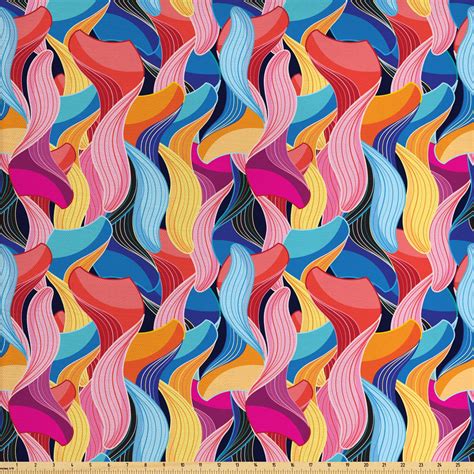 colorful fabric   yard abstract graphic pattern  unusual