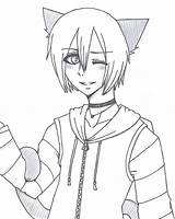 Hoodie Boy Neko Anime Guy Drawing Coloring Template Pages Templates Deviantart Sketch Stats Downloads sketch template