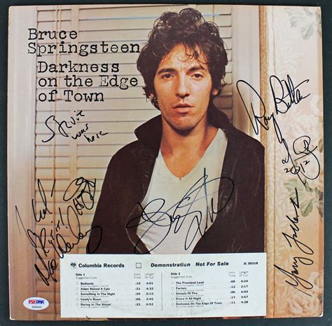 bruce springsteen   street band signed album cover  vinyl psa