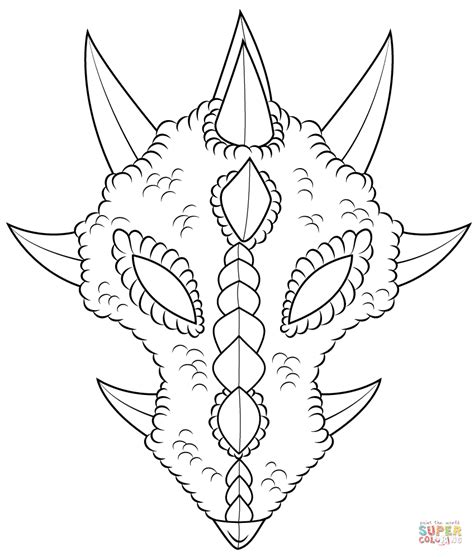 printable dragon mask coloring page  template ruffles