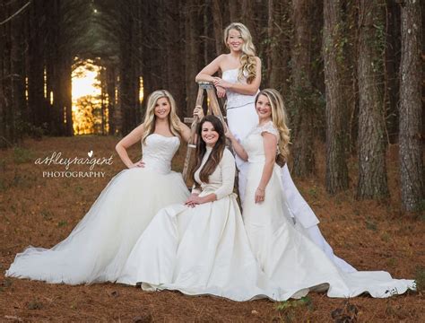 Sisters Wear Their Old Wedding Dresses For Photo
