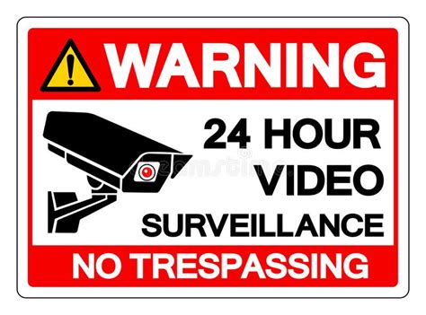 warning video surveillance 24 hr monitored by security