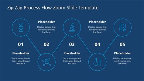 zig zag process flow zoom template  powerpoint slidemodel