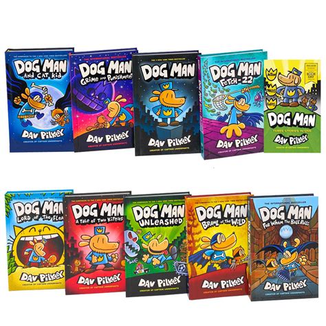 dav pilkey  books collection set adventures  dog man series  wo