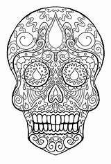 Coloring Skull Muertos Dia Los Pages El Dead Skeleton Color Head Adults Dias Adult Kids Printable Mandala Children Print Celebration sketch template