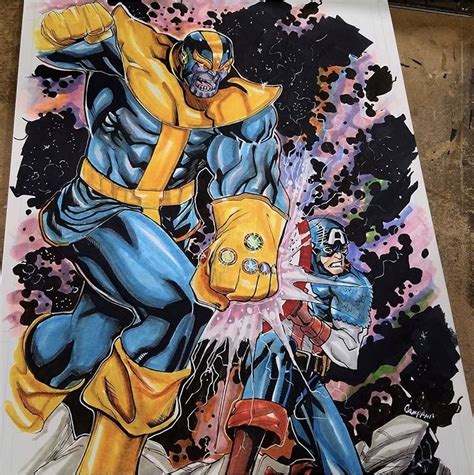 captain america vs thanos commission by chris campana in brad tuttle s