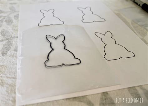 burlap bunny treat bags  easter  printable bunny stencil