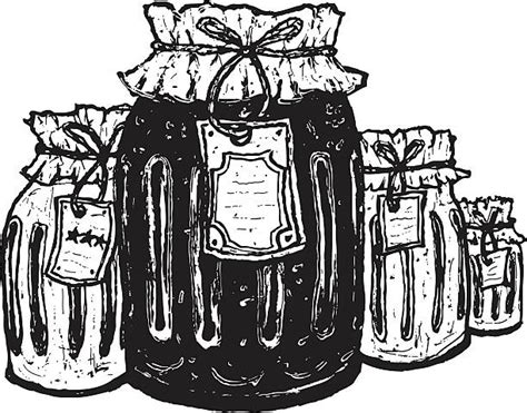 Black And White Cartoon Jar Of Jam Illustrations Royalty