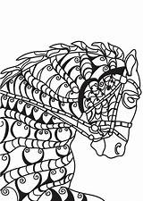 Coloring Horse Pferd Malvorlage Para Caballo Colorear Pages Head Zentangle Dibujo Printable sketch template