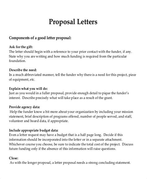 sample formal proposal letter templates   ms word